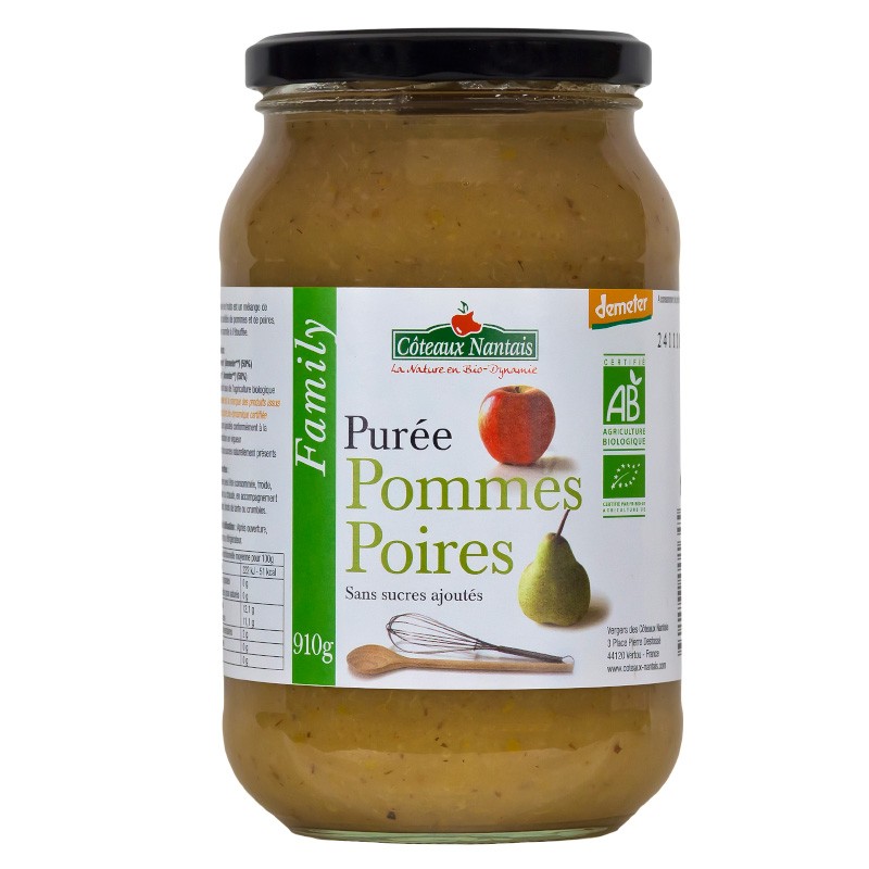 Purée pommes poires Bio Demeter - 910 g