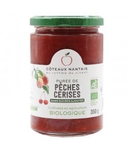 Purée pêches cerises Bio - 350 g