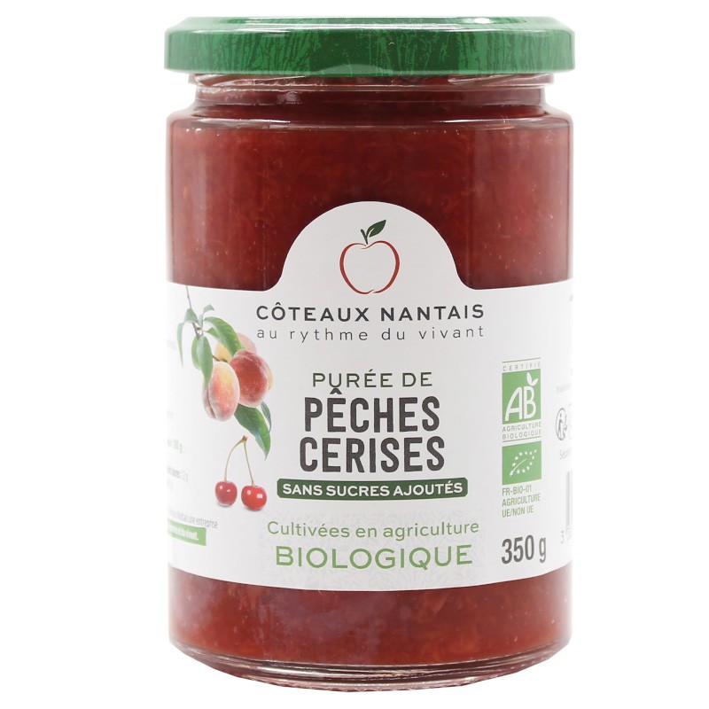 Purée pêches cerises Bio - 350 g