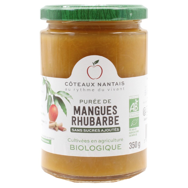 Purée mangue rhubarbe Bio - 350 g