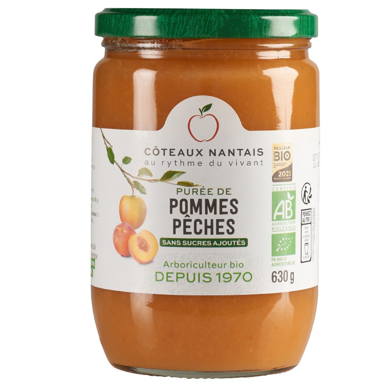 Purée de pommes pêches Bio - 630 g