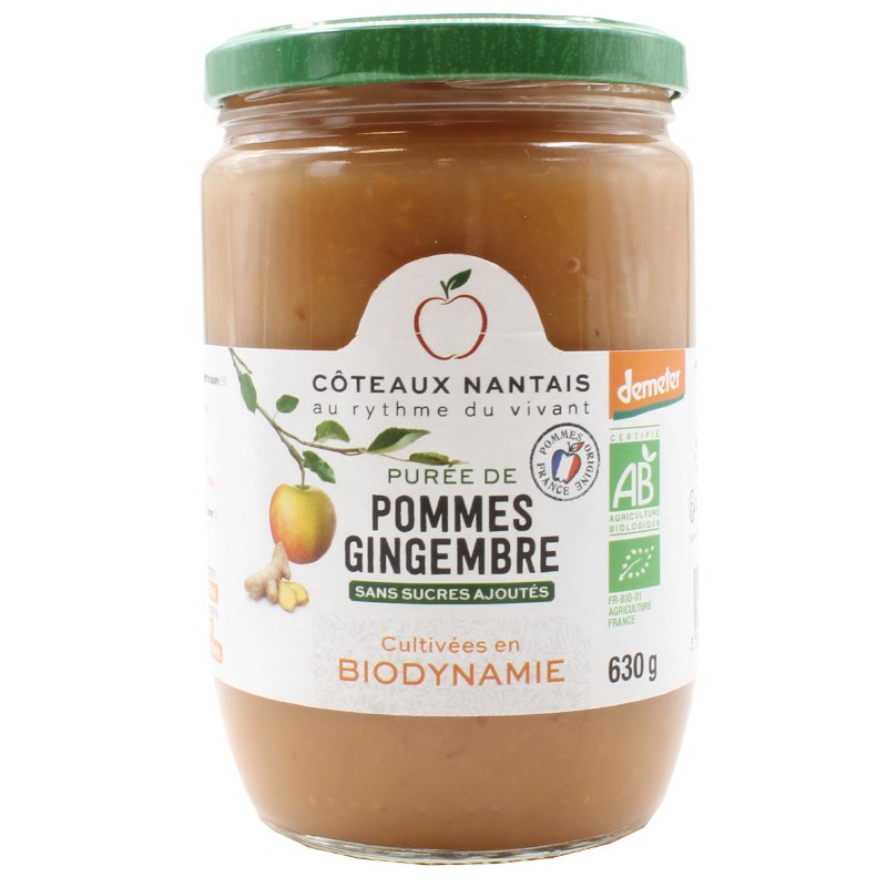 Purée de pommes gingembre Bio Demeter - 630 g