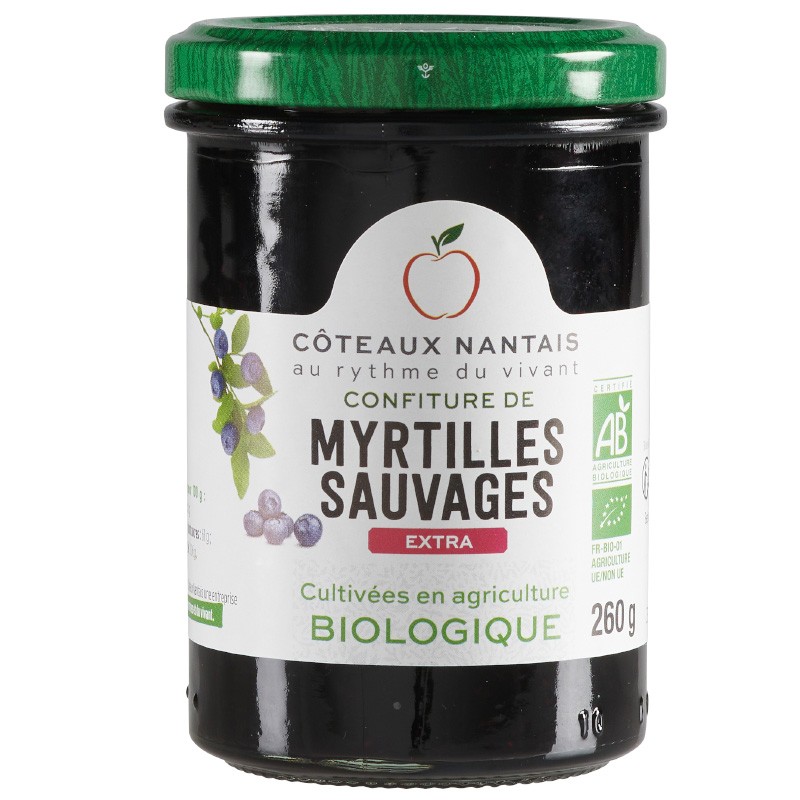 Confiture de myrtilles extra Bio - 260 g