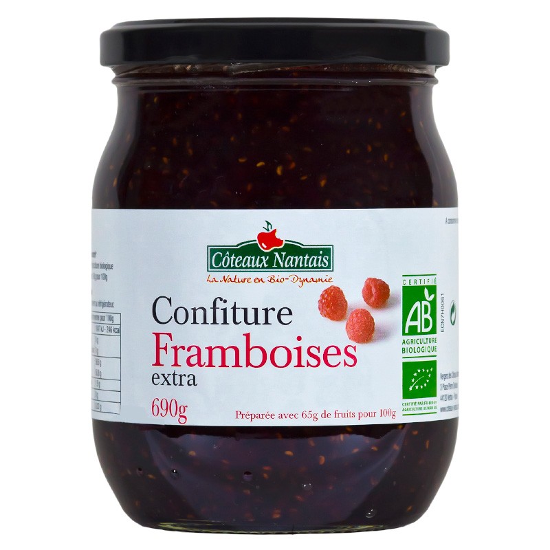 Confiture de framboises extra Bio - 690 g